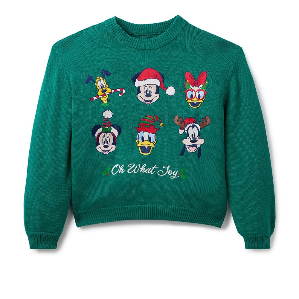 Disney Festive Green Sweater with Characters